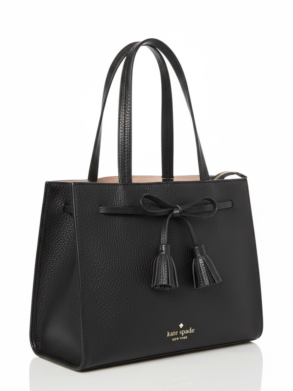 Kate Spade New York Hayes Street Isobel Small Black Leather Satchel - Picture 1 of 9